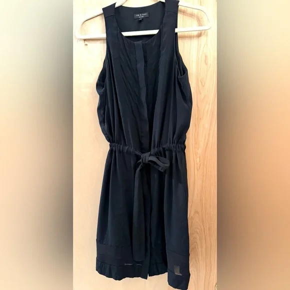 Rag and Bone Black Sleeveless Silk Dress with Linen Tie. Select Item 3/$25. - Picture 12 of 12